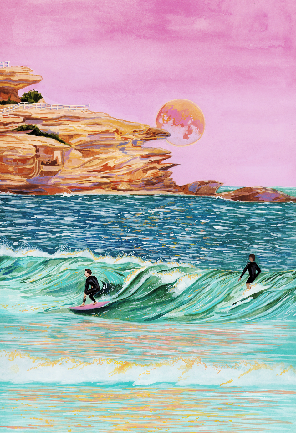 Supermoon Surfing in North Bondi