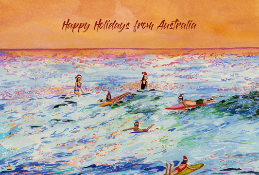 Christmas surfers " Happy Holidays from Australia "